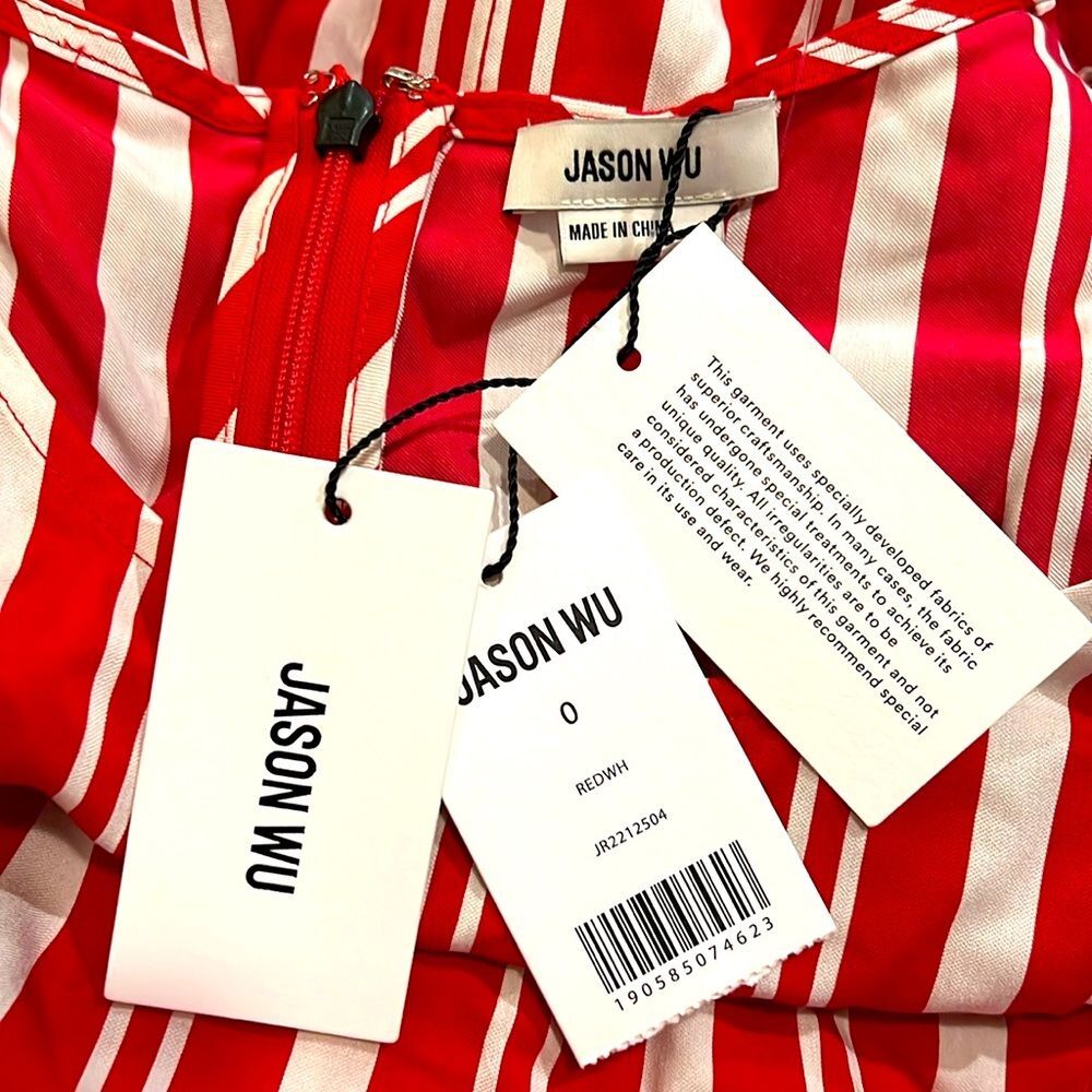 Jason Wu Striped Scoop-Neck Sleeveless Dress, NWT, Size 0 - Picture 7 of 8